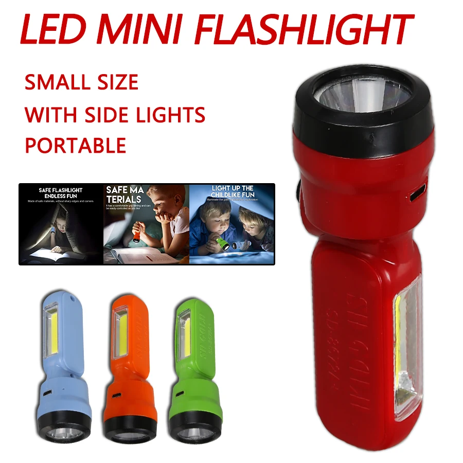 Children'S Outdoor - Mini COB+XPE Children Flashlight, USB Rechargeable