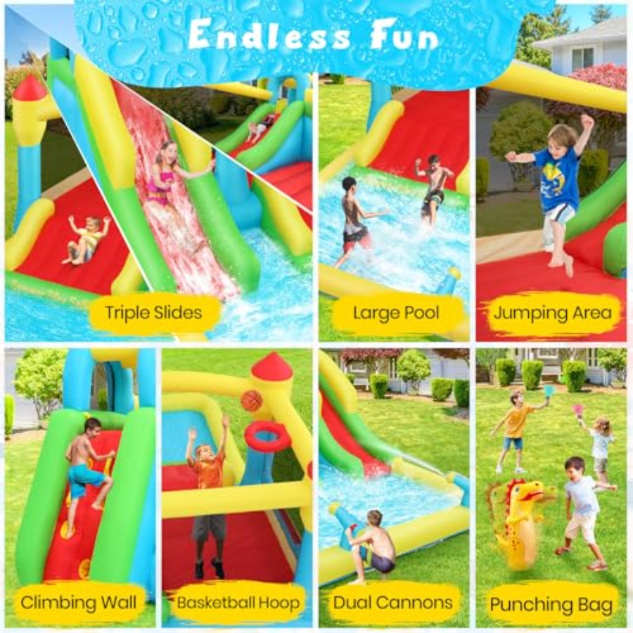Outdoor/Indoor inflatable wate - Kids Outdoor House With Slide 评论和价格