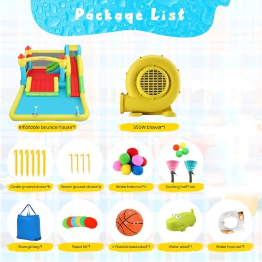 Outdoor/Indoor inflatable wate - Kids Outdoor House With Slide 评论和价格