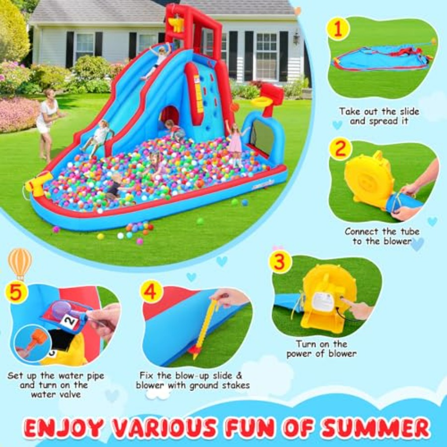 Backyard outdoor water slide i - Kids Outdoor House With Slide 评论和价格