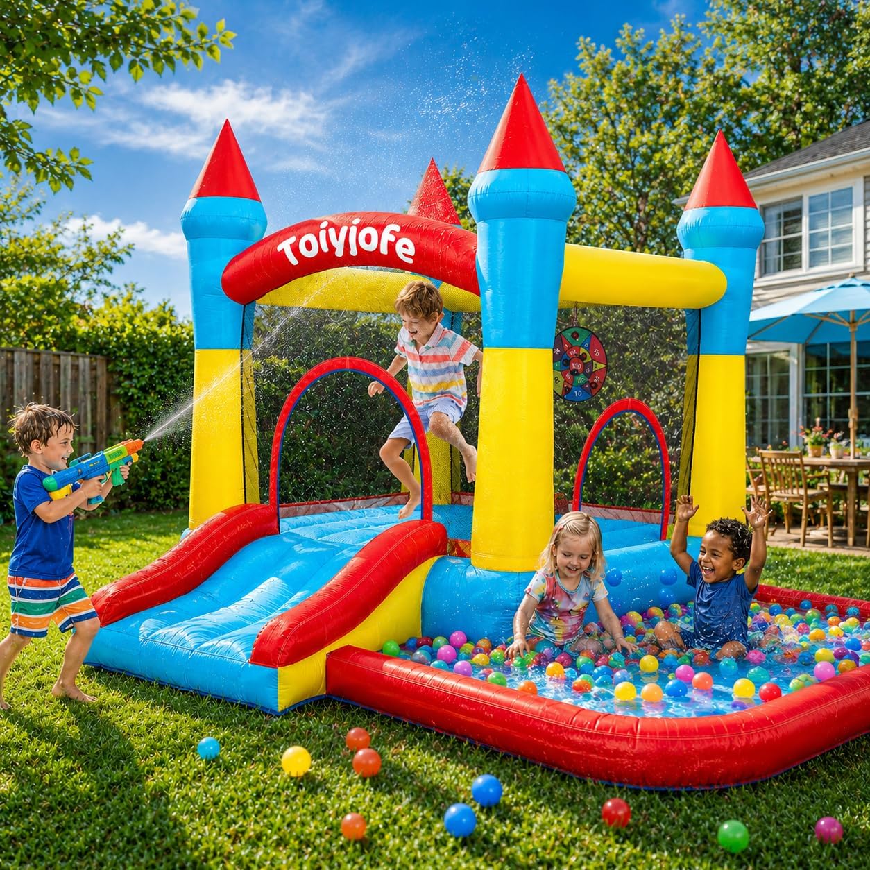 Bounce House for Kids 3-6, Tod - Kids Outdoor Jumping Castle 评论和价格