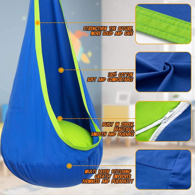 Children Hanging Pod Swing Ham - Kids Outdoor Hanging Chair 评论和价格