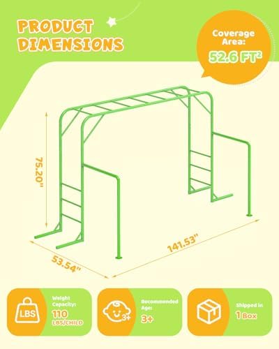 Outdoor Monkey Bar Set with Cl - Kids Outdoor Monkey Bars 评论和价格