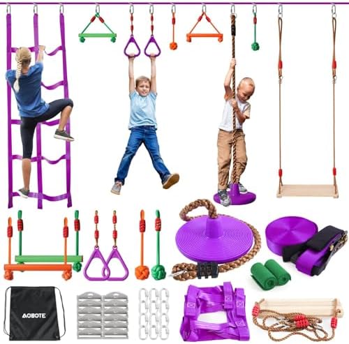 Obstacle Course for Kids-Slack - Kids Outdoor Monkey Bars 评论和价格