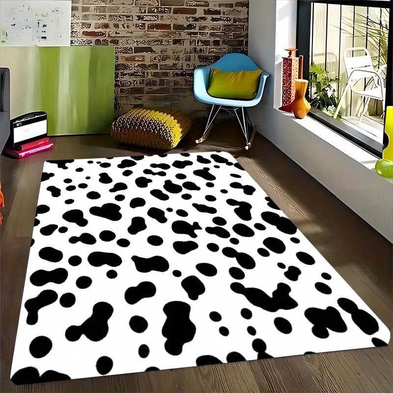 Flannel Printed Cow Print Rug  - Kids Outdoor Zone 评论和价格