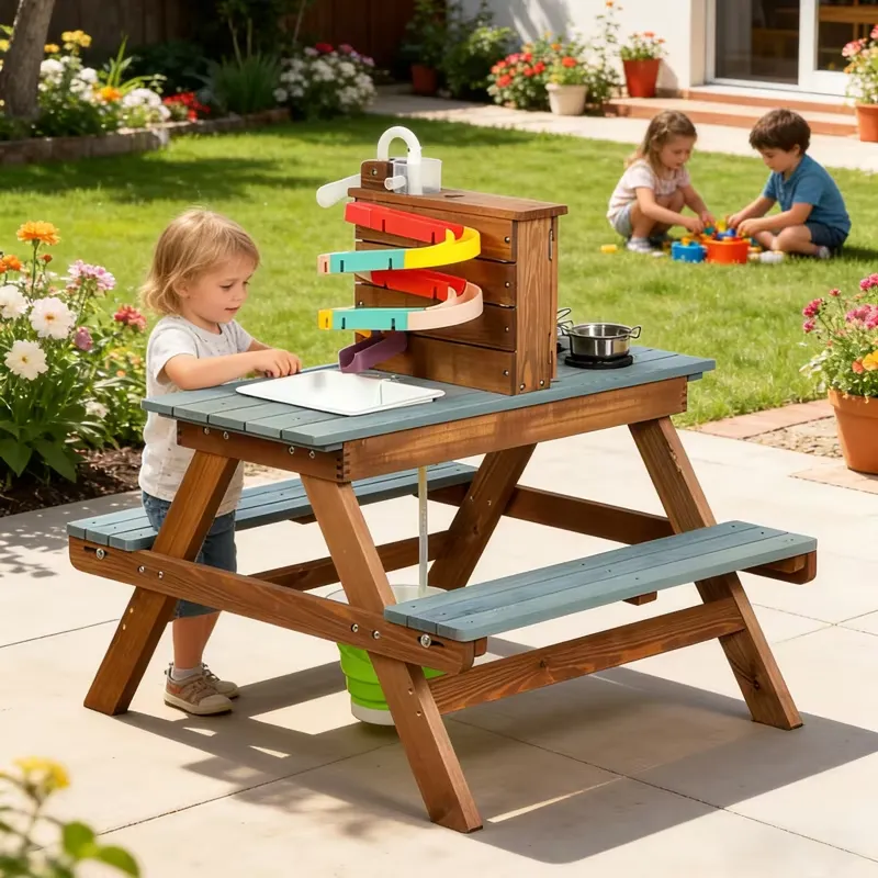 Wooden Picnic Table Set for Ki - Kids Outdoor Mud Table 评论和价格