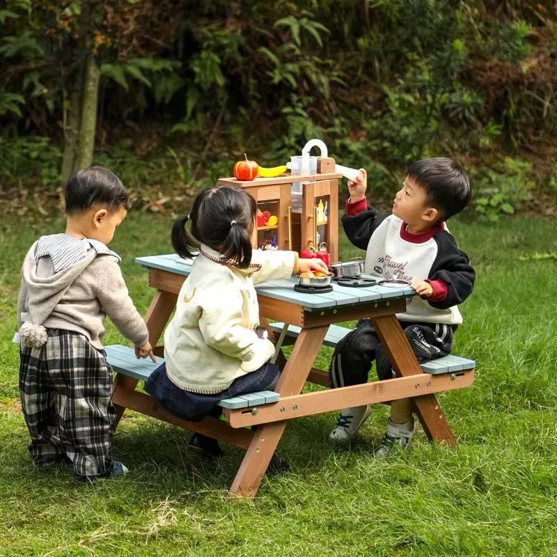 Wooden Picnic Table Set for Ki - Kids Outdoor Mud Table 评论和价格