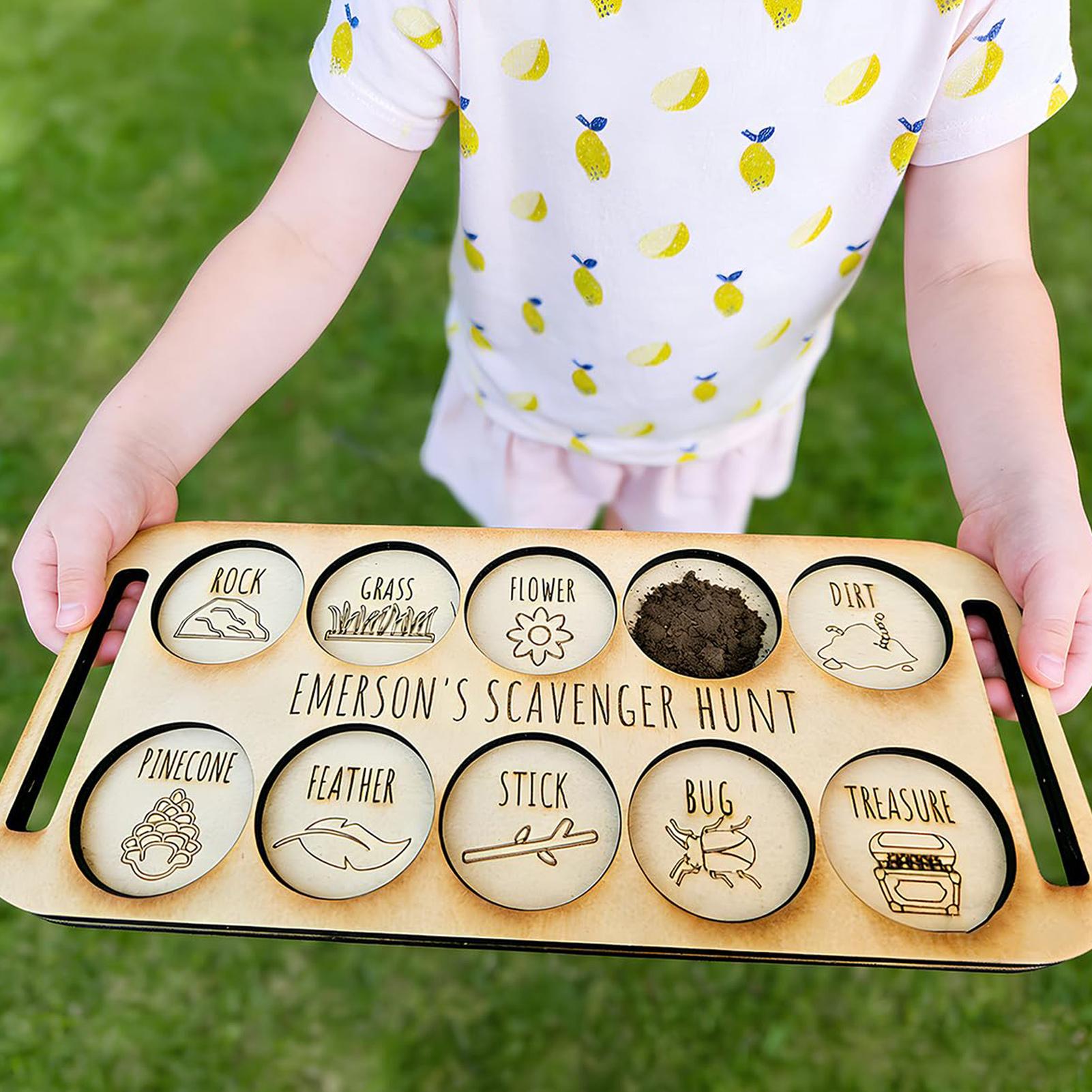 Scavenger Hunt for Kids Wooden - Kids Outdoor Nature Scavenger Hunt 评论和价格