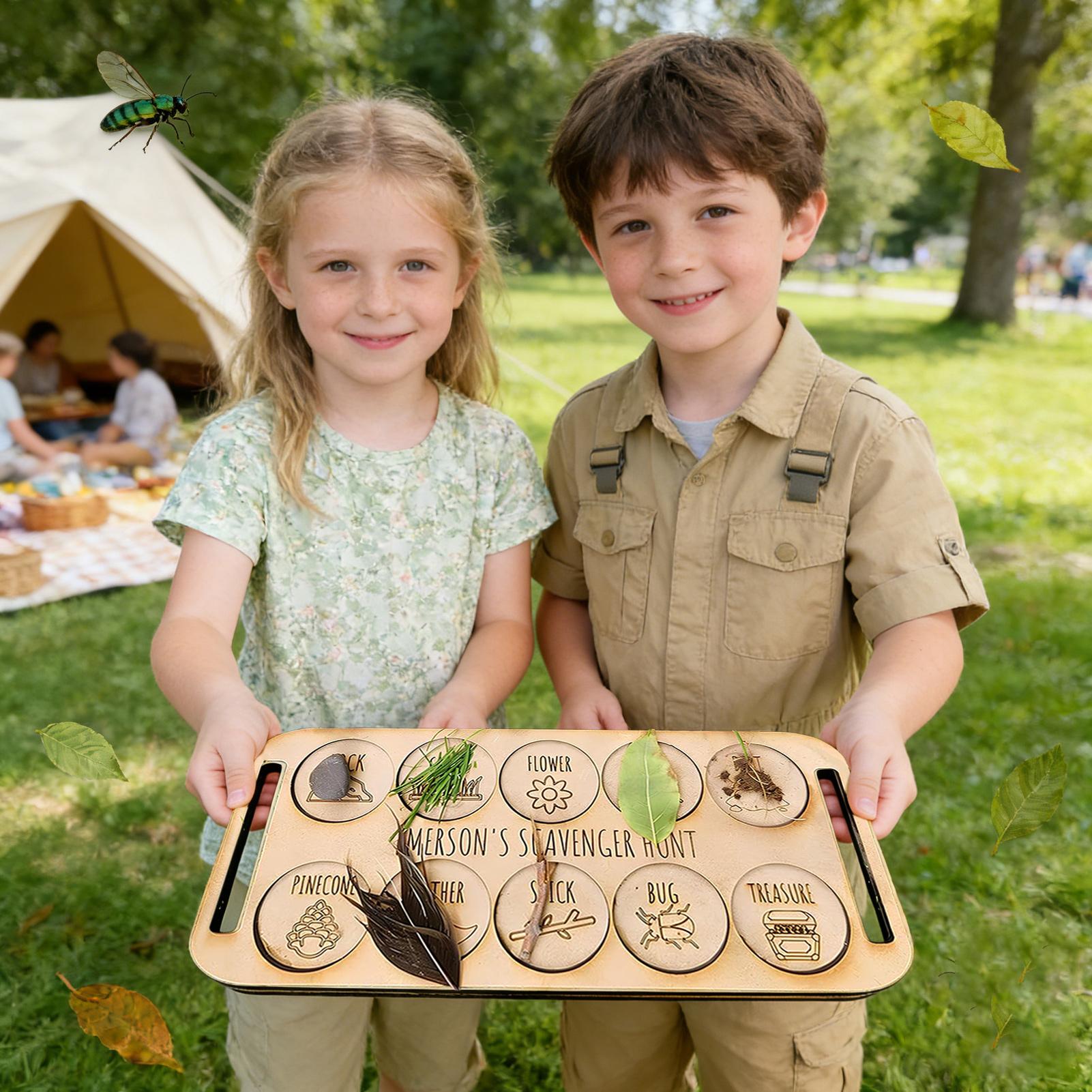 Scavenger Hunt for Kids Wooden - Kids Outdoor Nature Scavenger Hunt 评论和价格