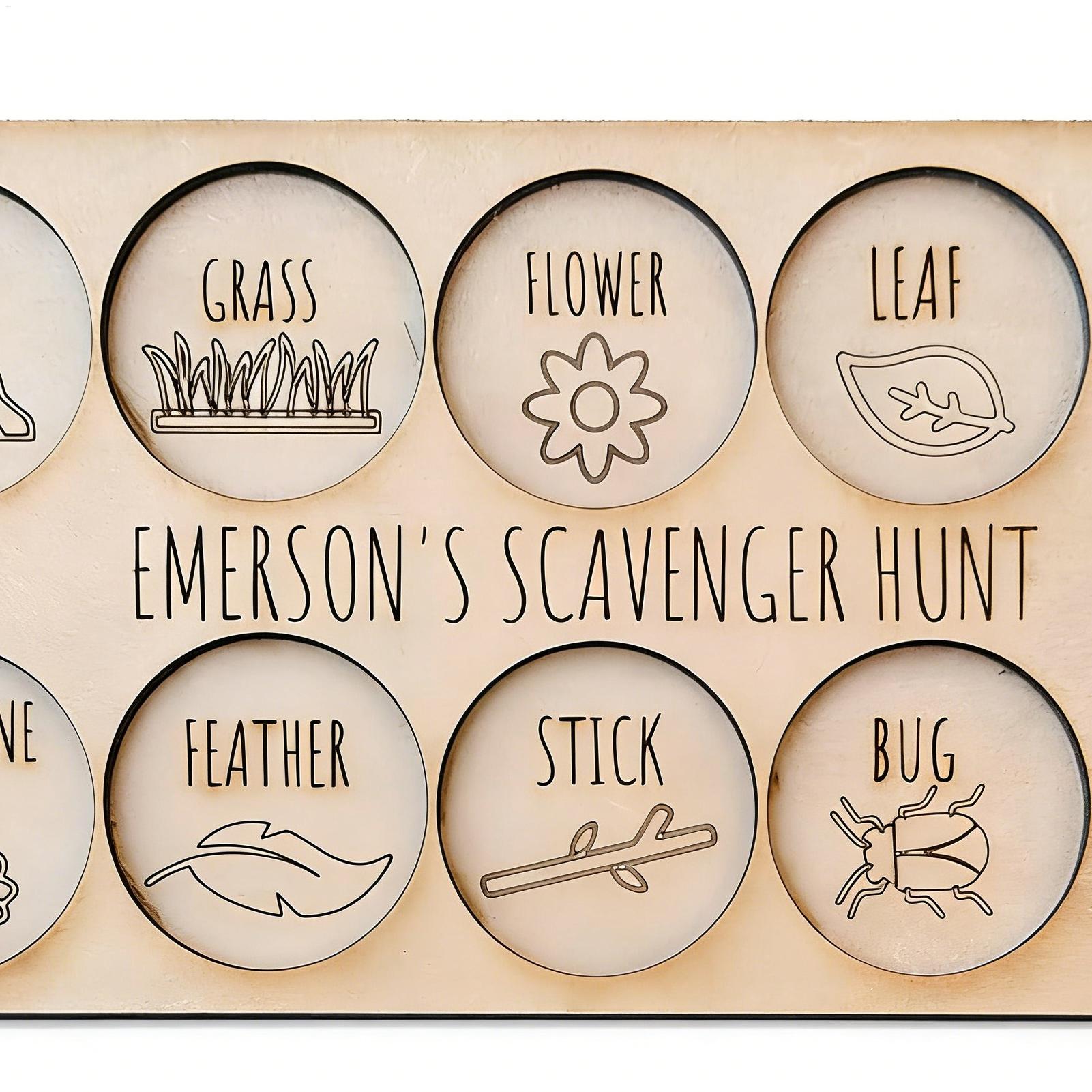 Scavenger Hunt for Kids Wooden - Kids Outdoor Nature Scavenger Hunt 评论和价格