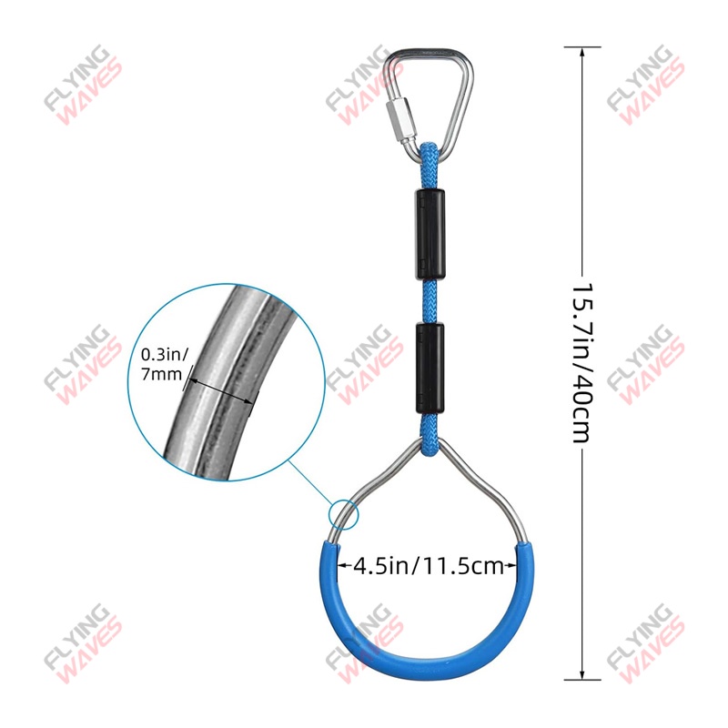 Kids Hanging GYM Ring Swing Cl - Kids Outdoor Monkey Bars 评论和价格