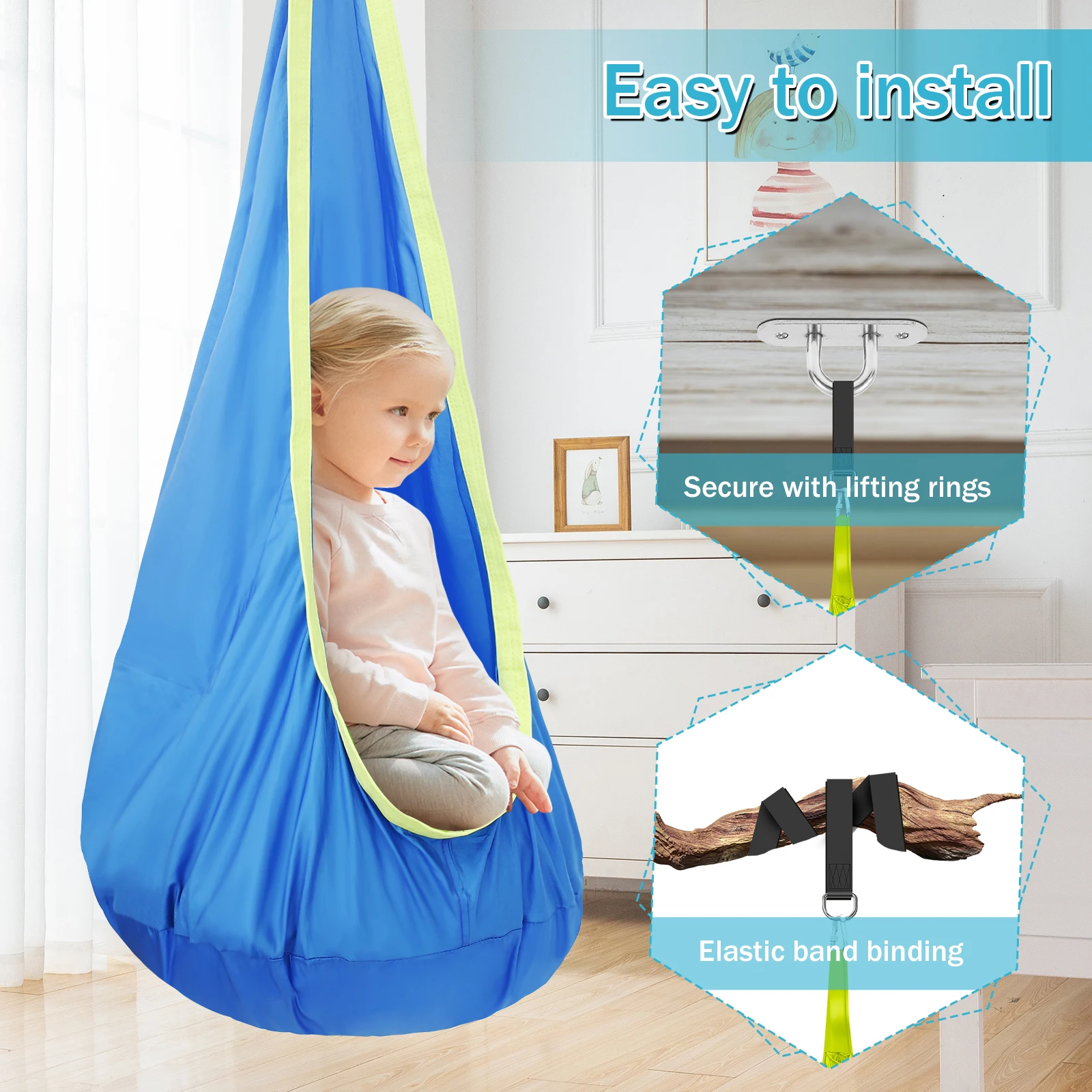 Chair Sensory Swing Chair Kids - Kids Outdoor Hanging Chair 评论和价格
